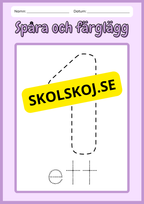 Spåra och färglägg siffror - 0 - 10