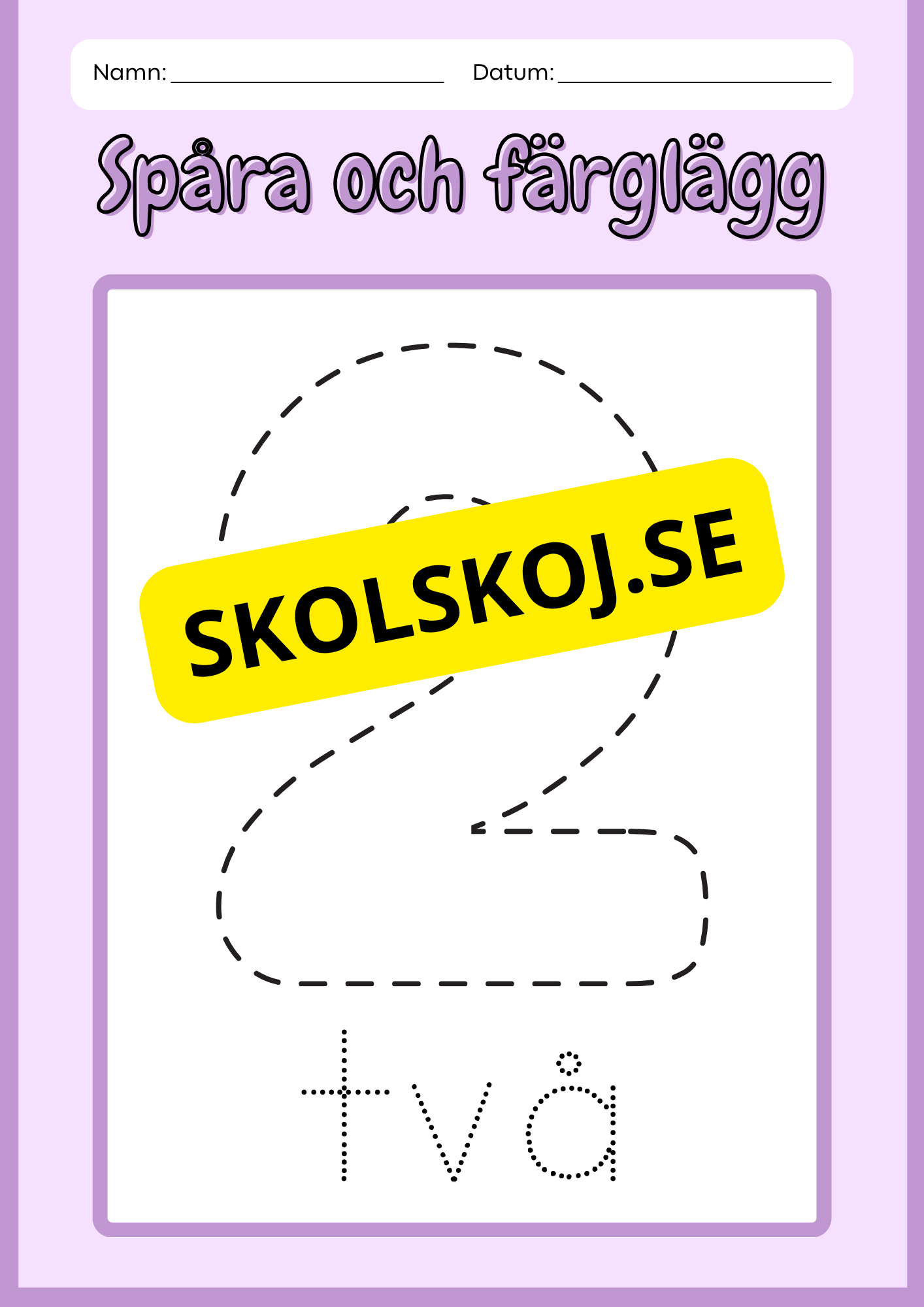 Spåra och färglägg siffror - 0 - 10