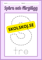 Spåra och färglägg siffror - 0 - 10