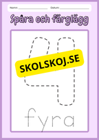 Spåra och färglägg siffror - 0 - 10