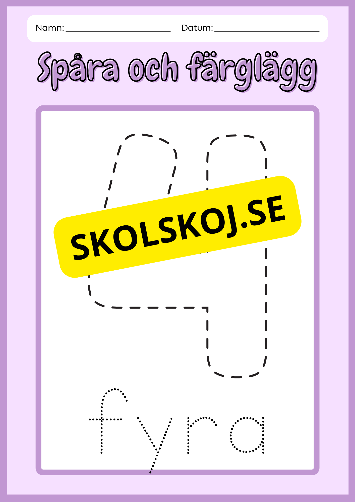 Spåra och färglägg siffror - 0 - 10