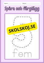 Spåra och färglägg siffror - 0 - 10