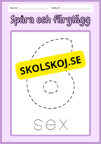 Spåra och färglägg siffror - 0 - 10