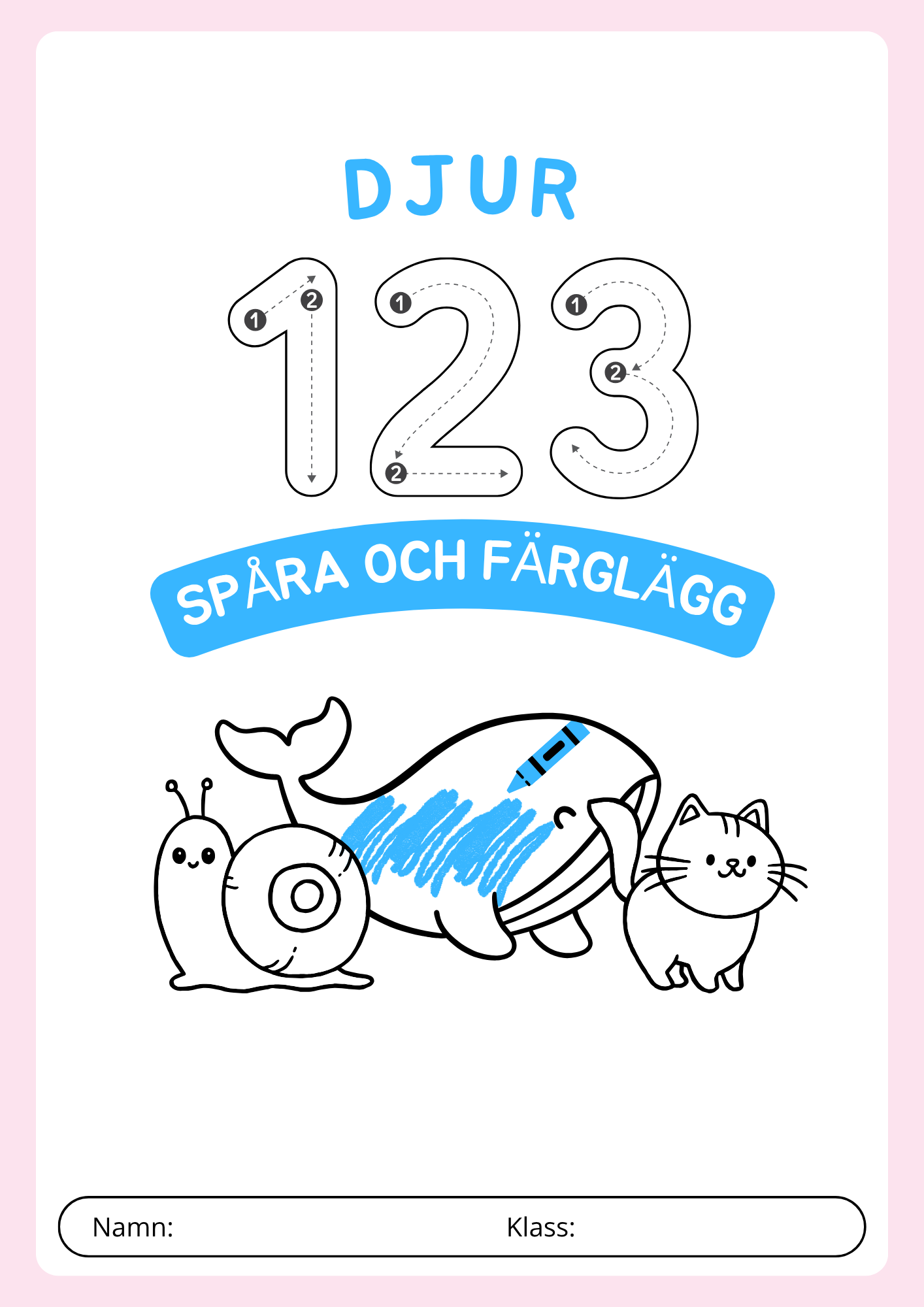 Spåra och färglägg siffror 0 - 9