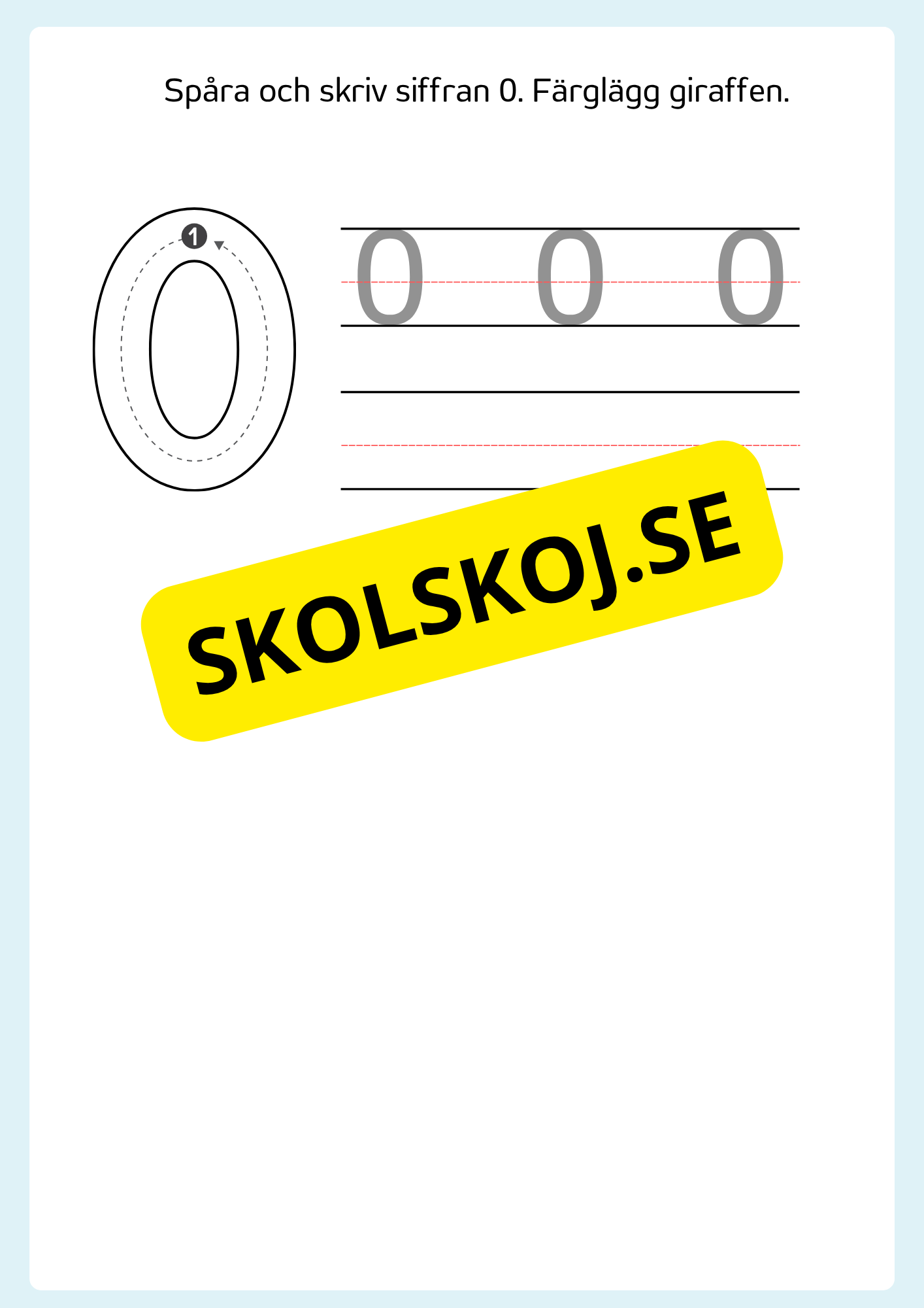 Spåra och färglägg siffror 0 - 9