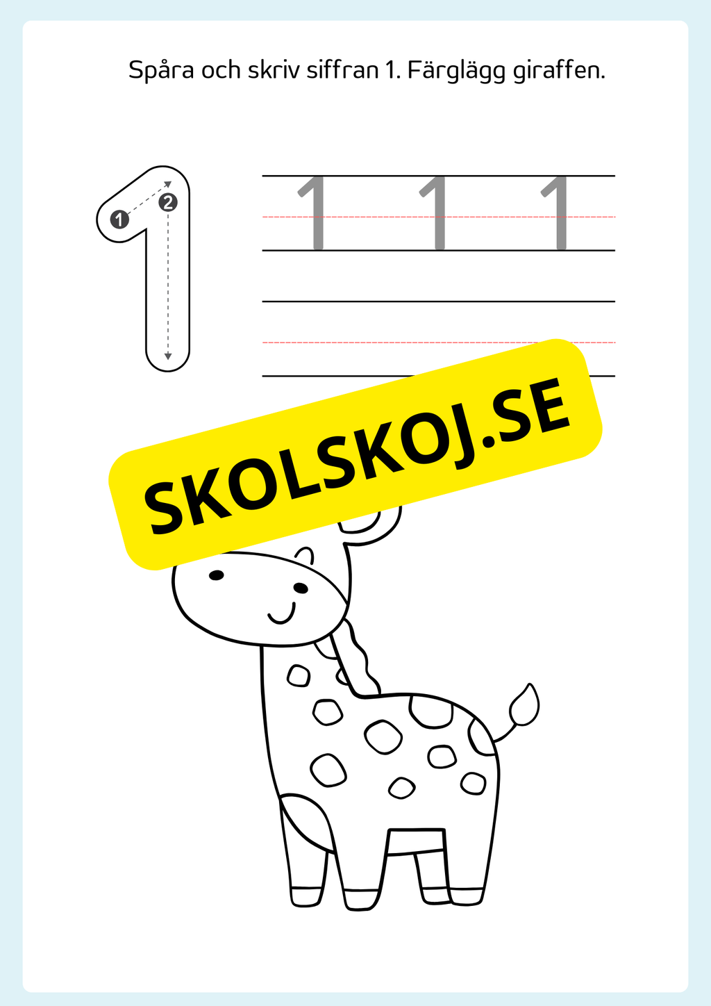 Spåra och färglägg siffror 0 - 9