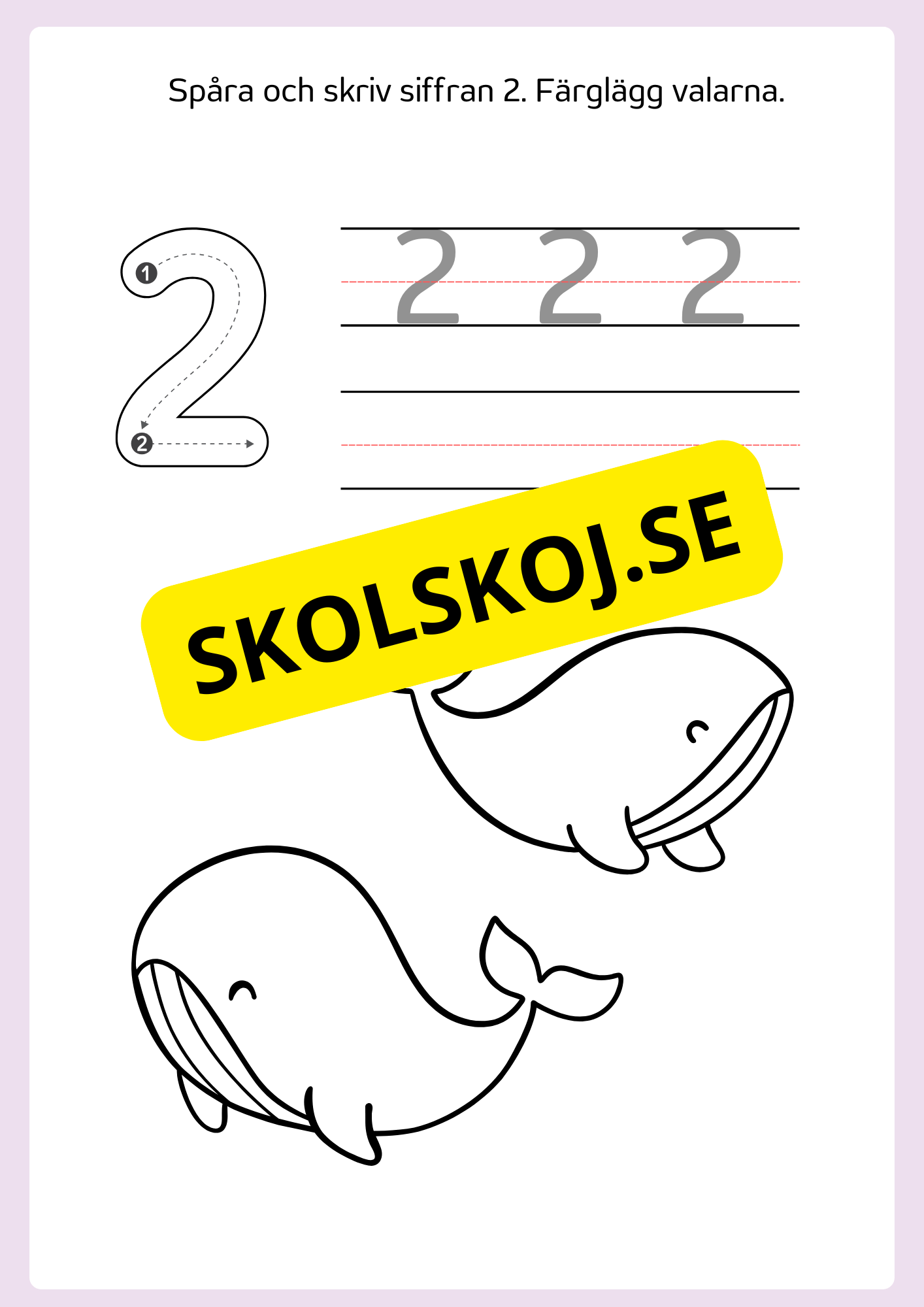 Spåra och färglägg siffror 0 - 9