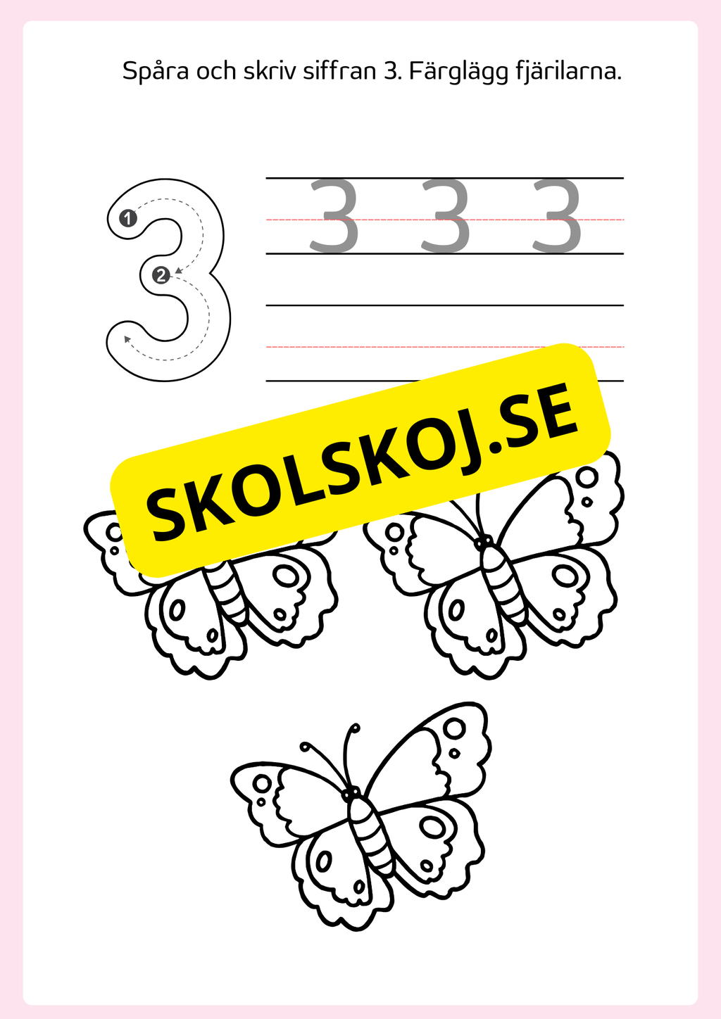 Spåra och färglägg siffror 0 - 9