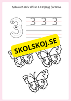 Spåra och färglägg siffror 0 - 9