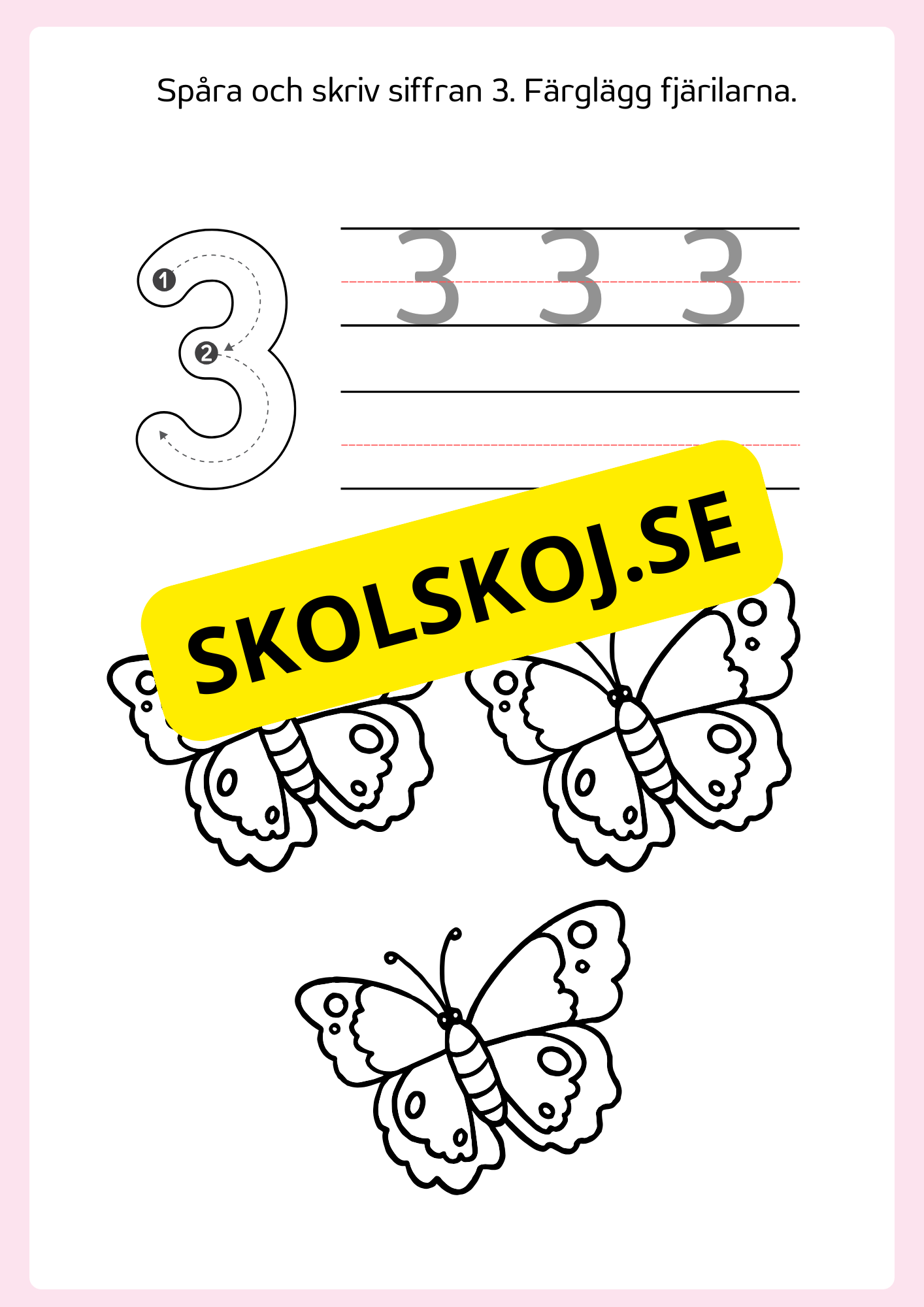 Spåra och färglägg siffror 0 - 9