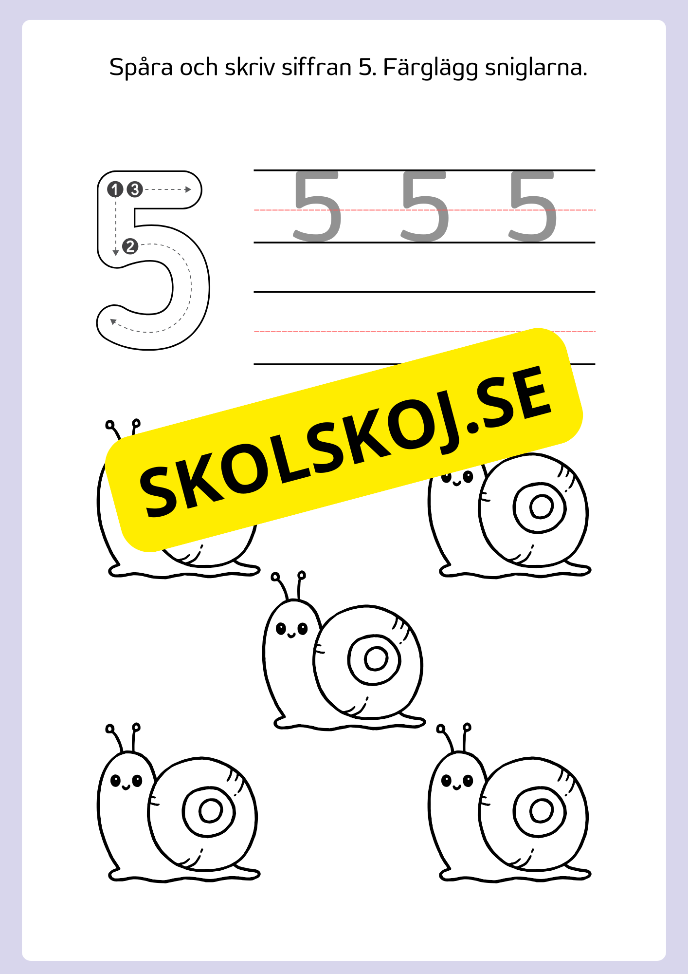 Spåra och färglägg siffror 0 - 9