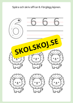 Spåra och färglägg siffror 0 - 9