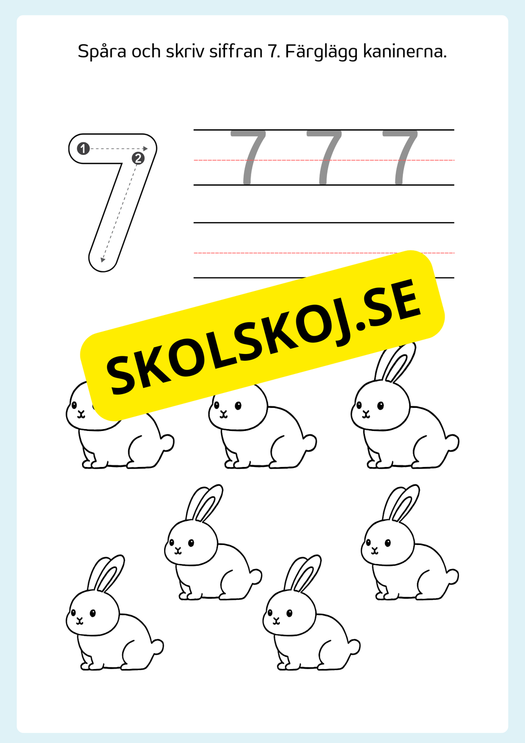 Spåra och färglägg siffror 0 - 9