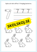 Spåra och färglägg siffror 0 - 9