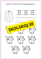 Spåra och färglägg siffror 0 - 9