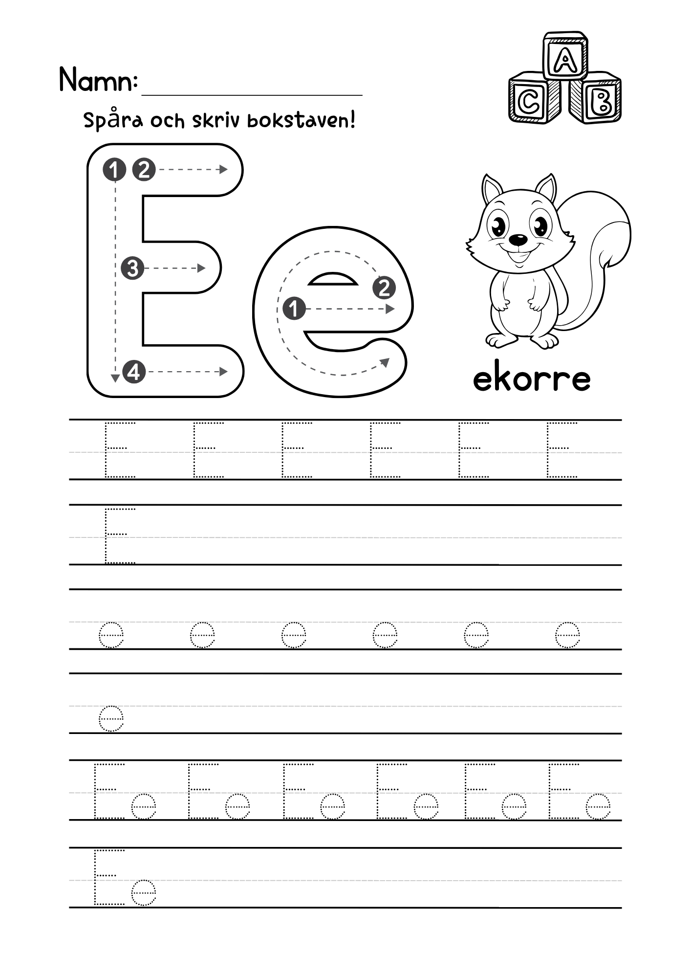Spåra alfabetet - A - Ö
