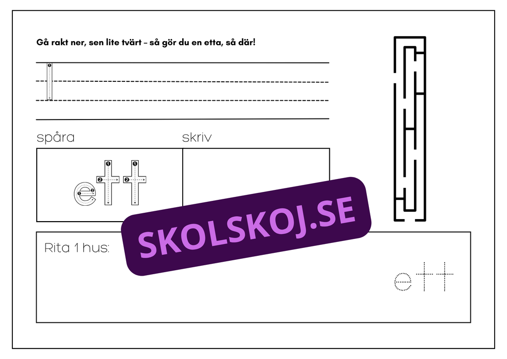 Spåra och skriv siffror - 0 - 9