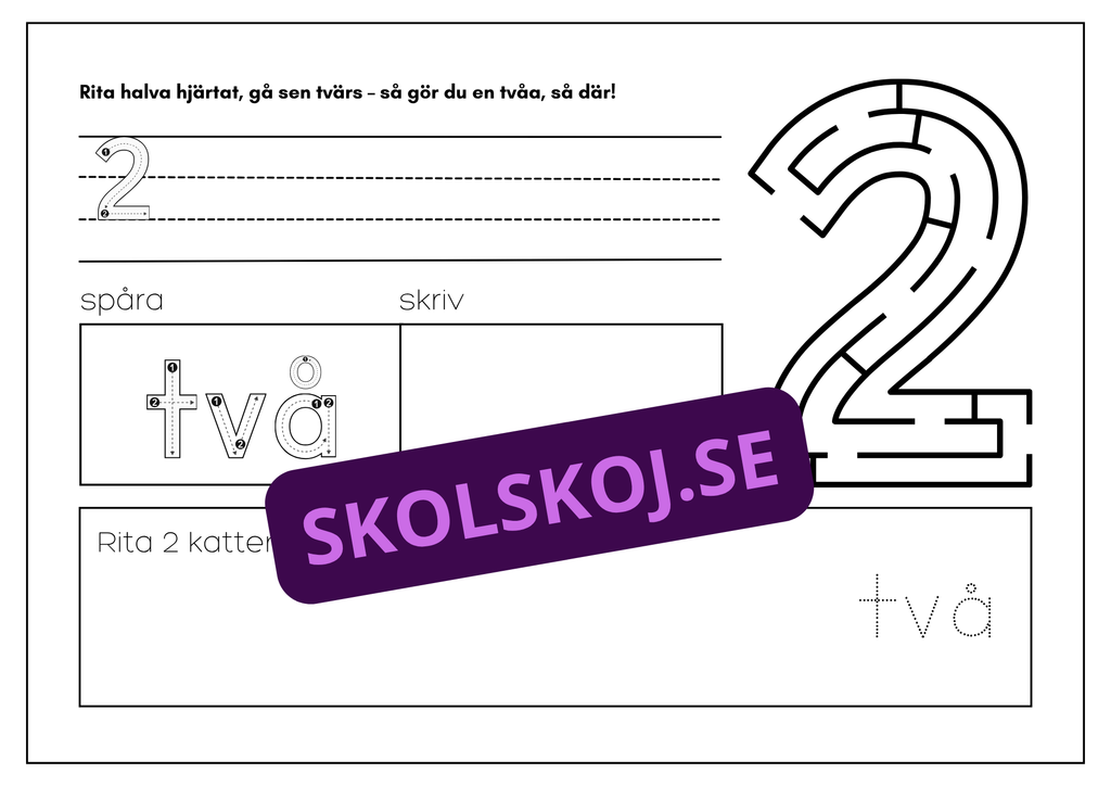 Spåra och skriv siffror - 0 - 9