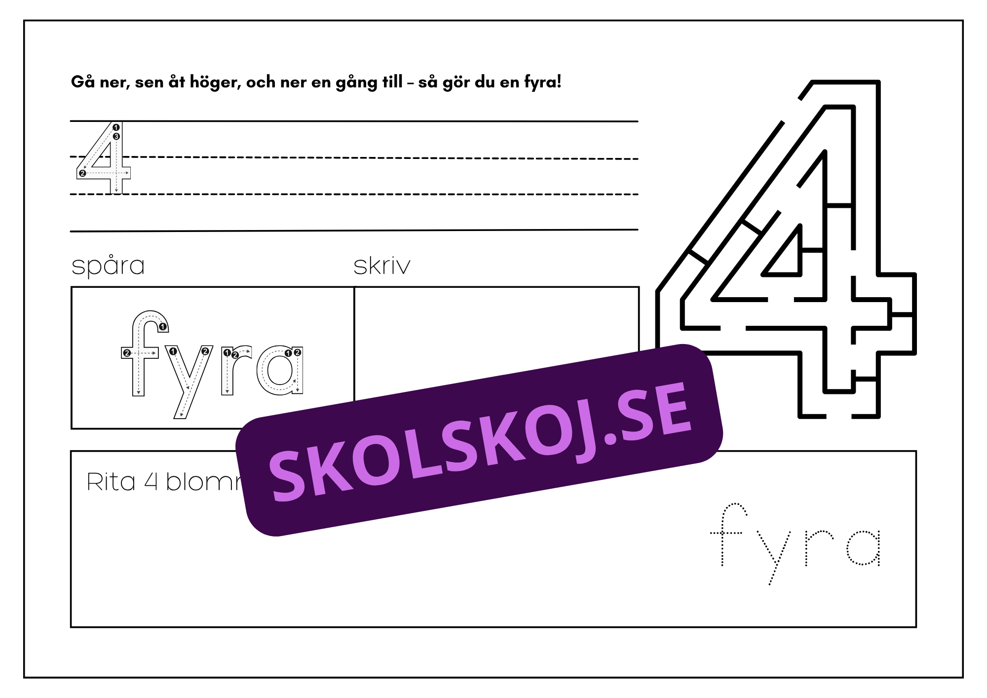 Spåra och skriv siffror - 0 - 9