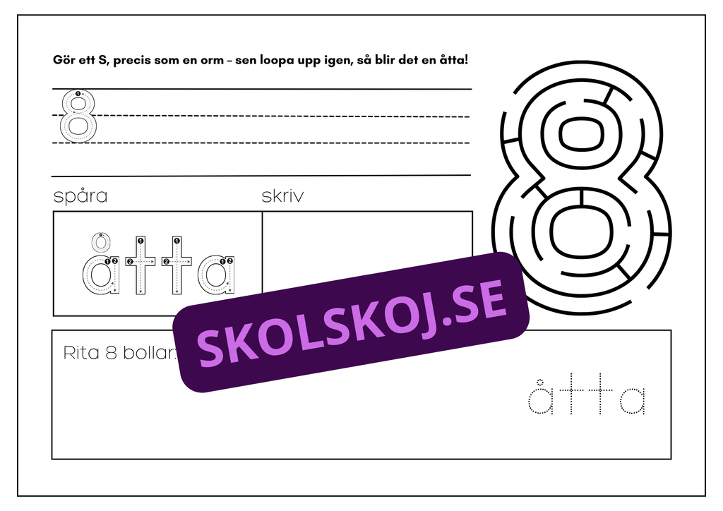 Spåra och skriv siffror - 0 - 9