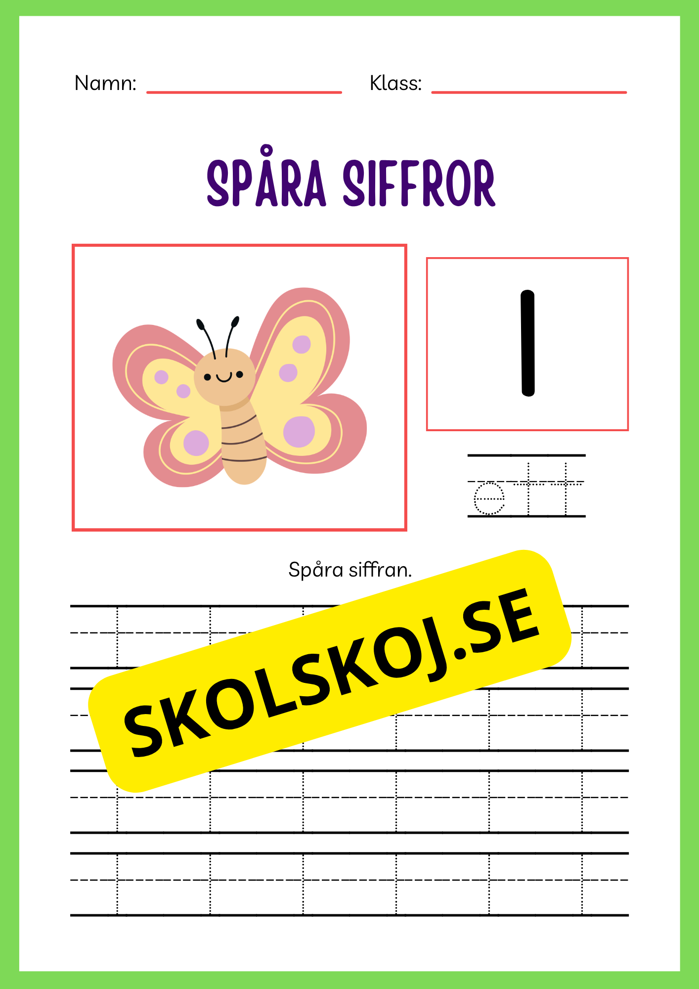 Spåra siffror 1 - 20