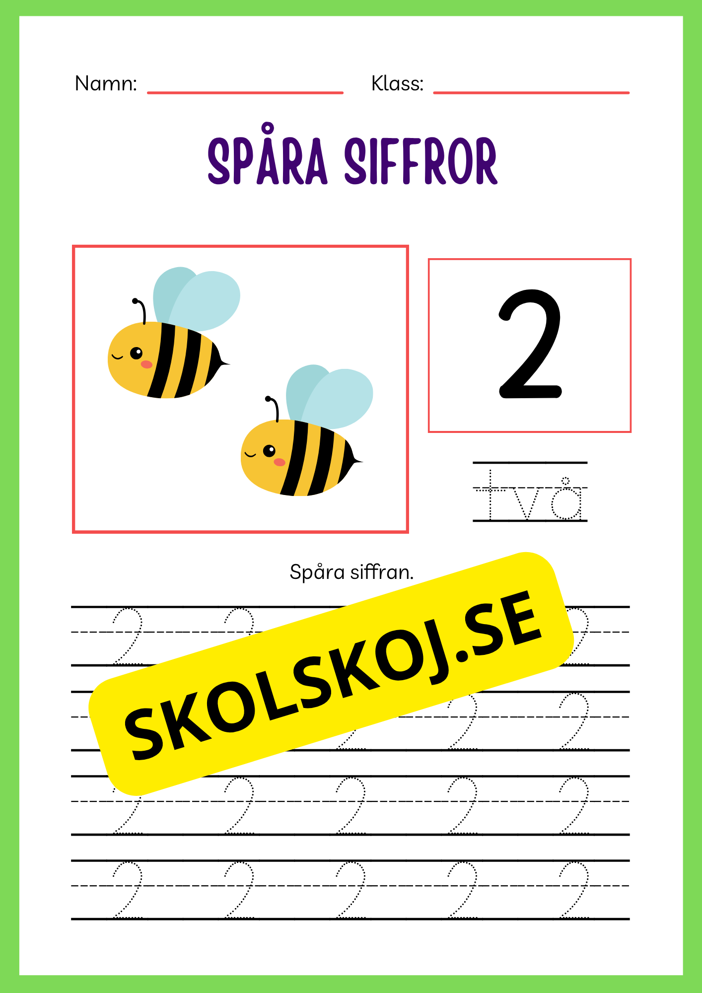 Spåra siffror 1 - 20
