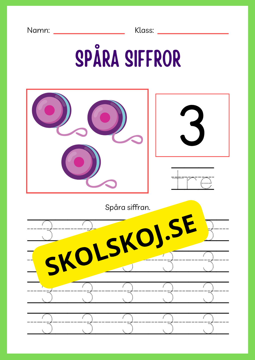 Spåra siffror 1 - 20