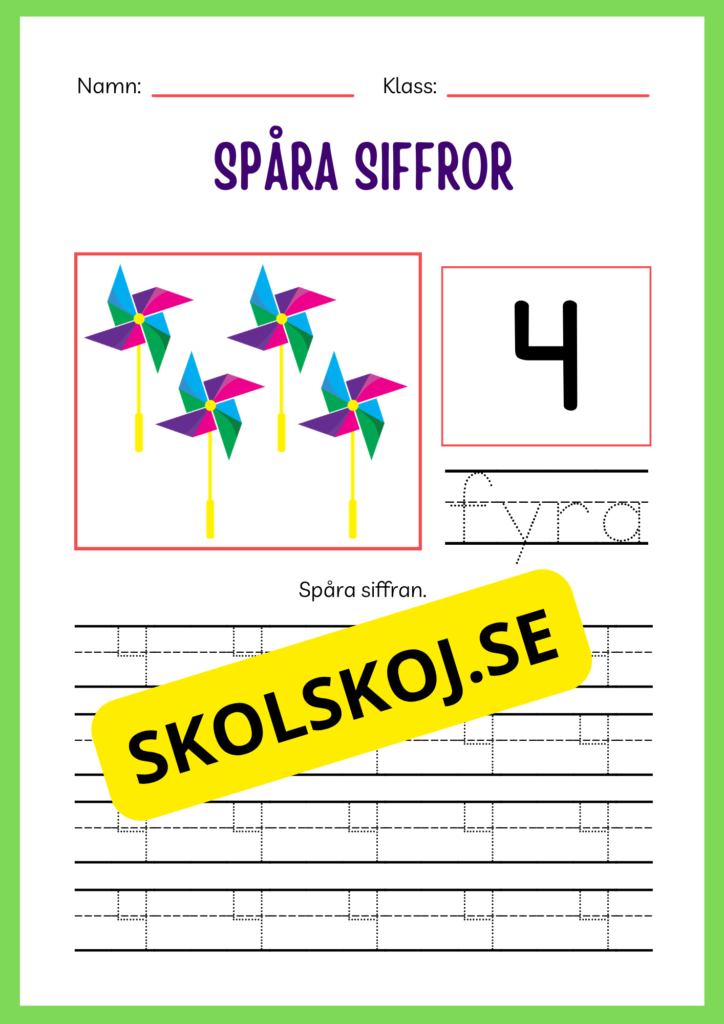 Spåra siffror 1 - 20