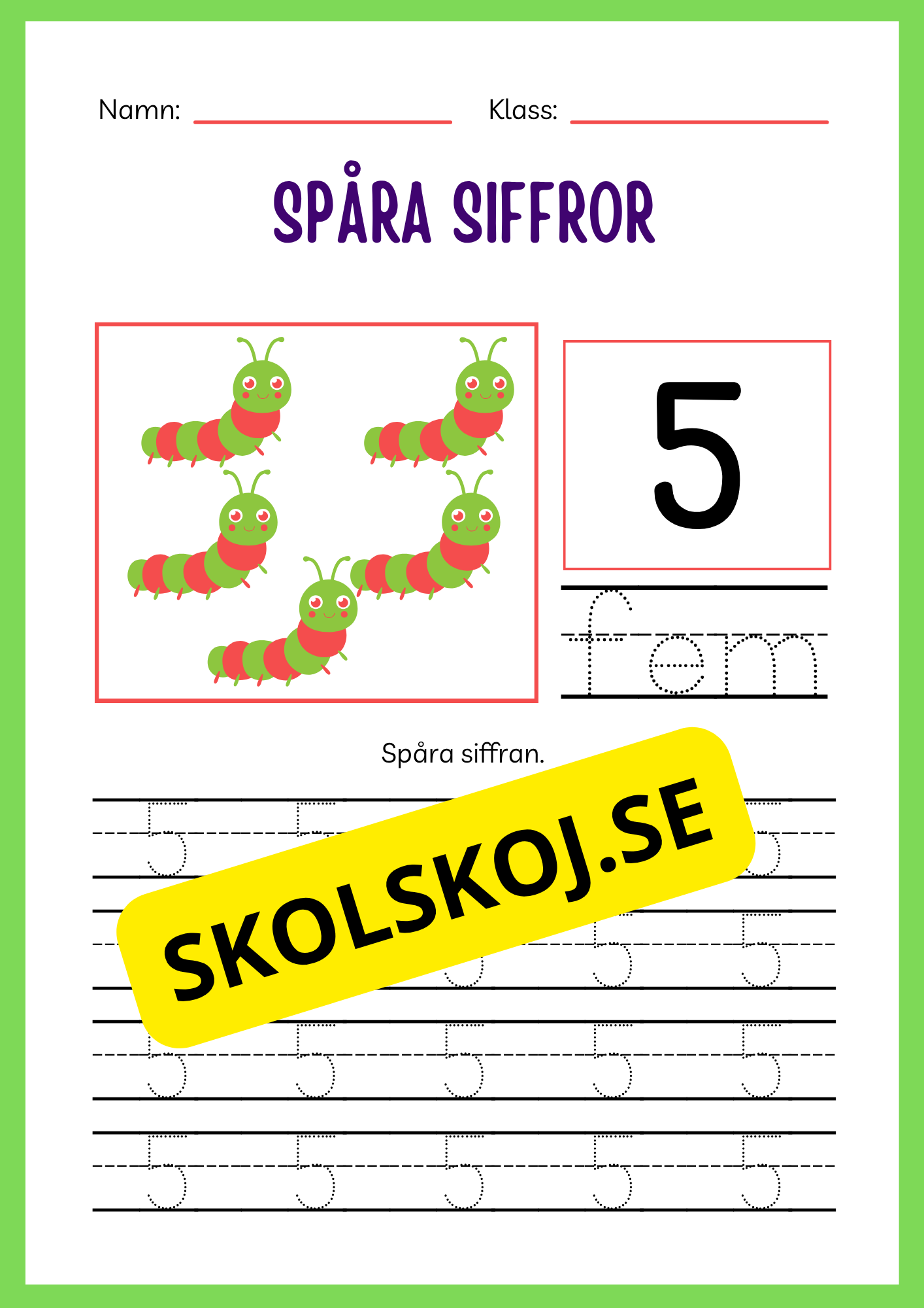 Spåra siffror 1 - 20