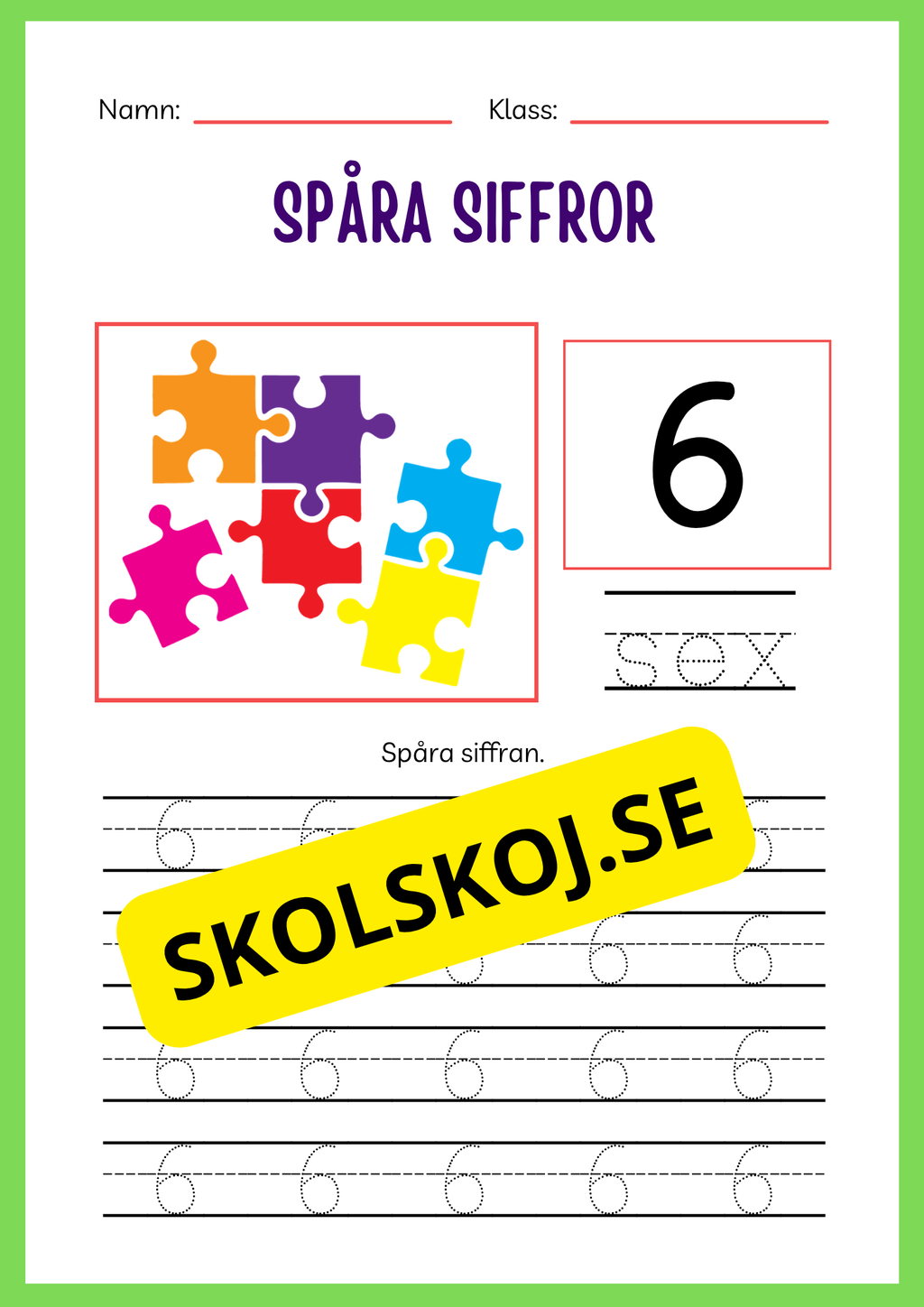 Spåra siffror 1 - 20