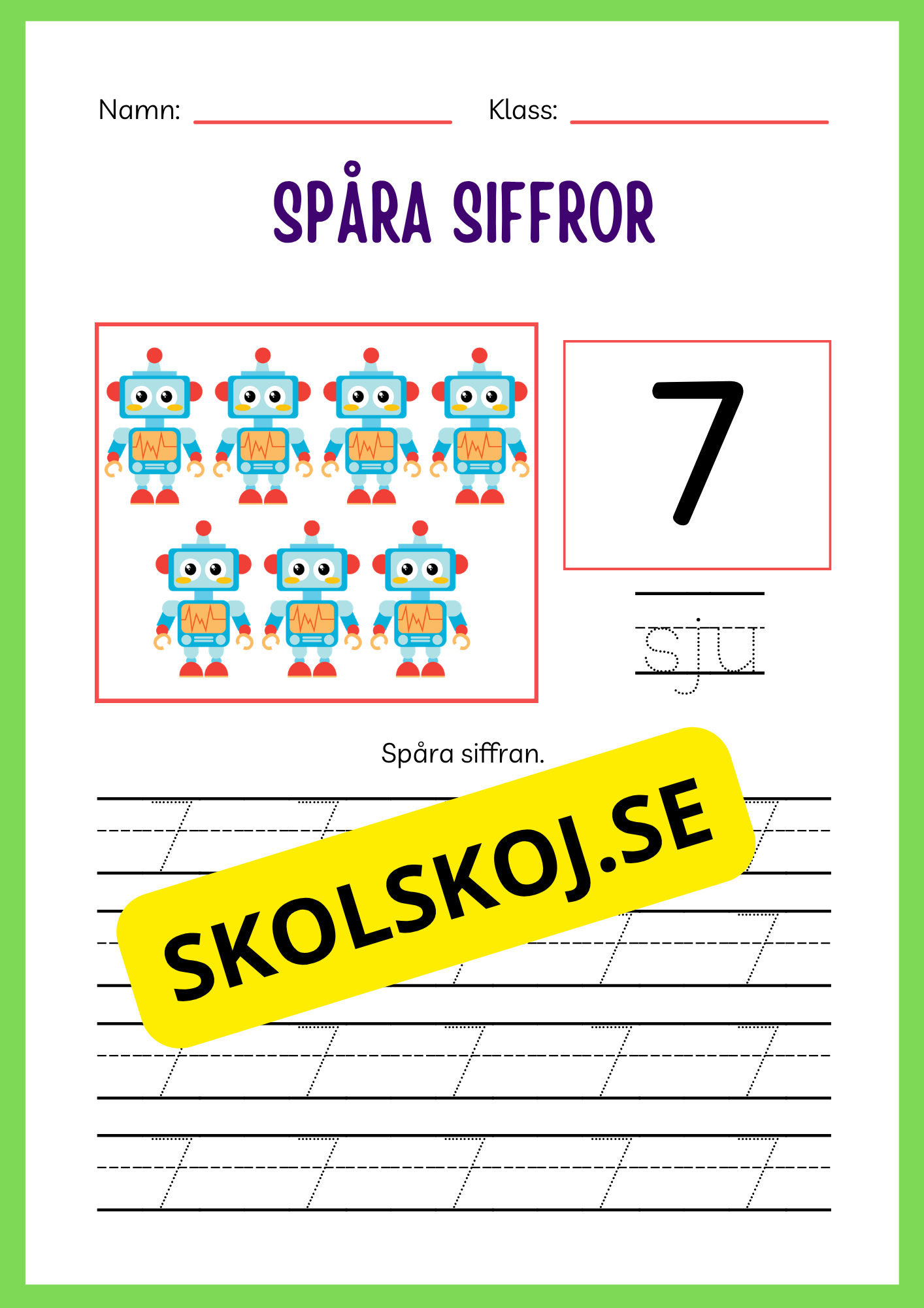 Spåra siffror 1 - 20