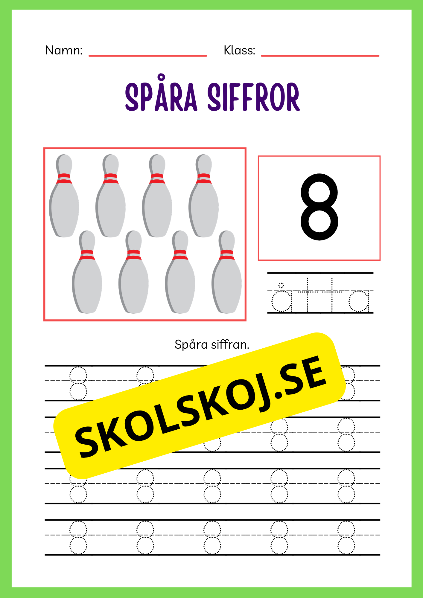 Spåra siffror 1 - 20