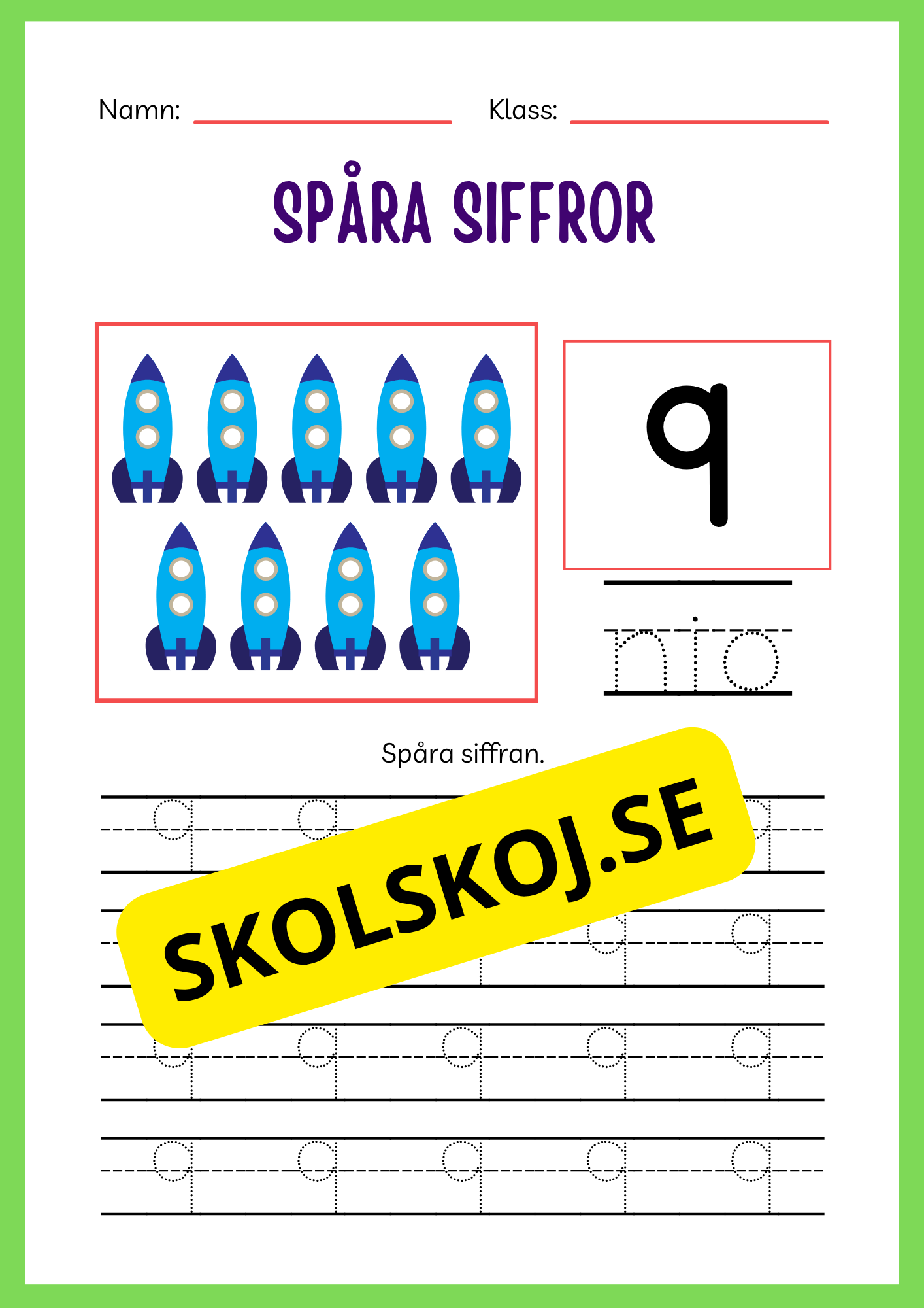 Spåra siffror 1 - 20