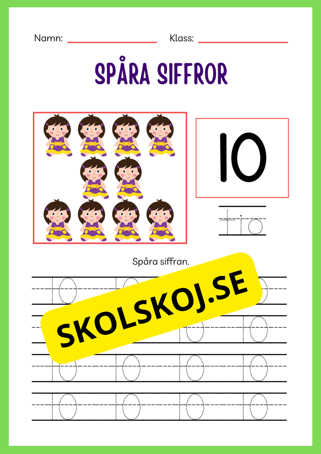 Spåra siffror 1 - 20