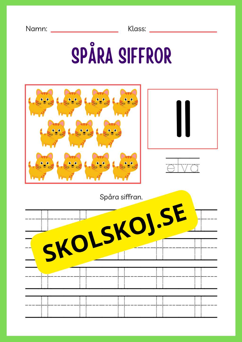 Spåra siffror 1 - 20