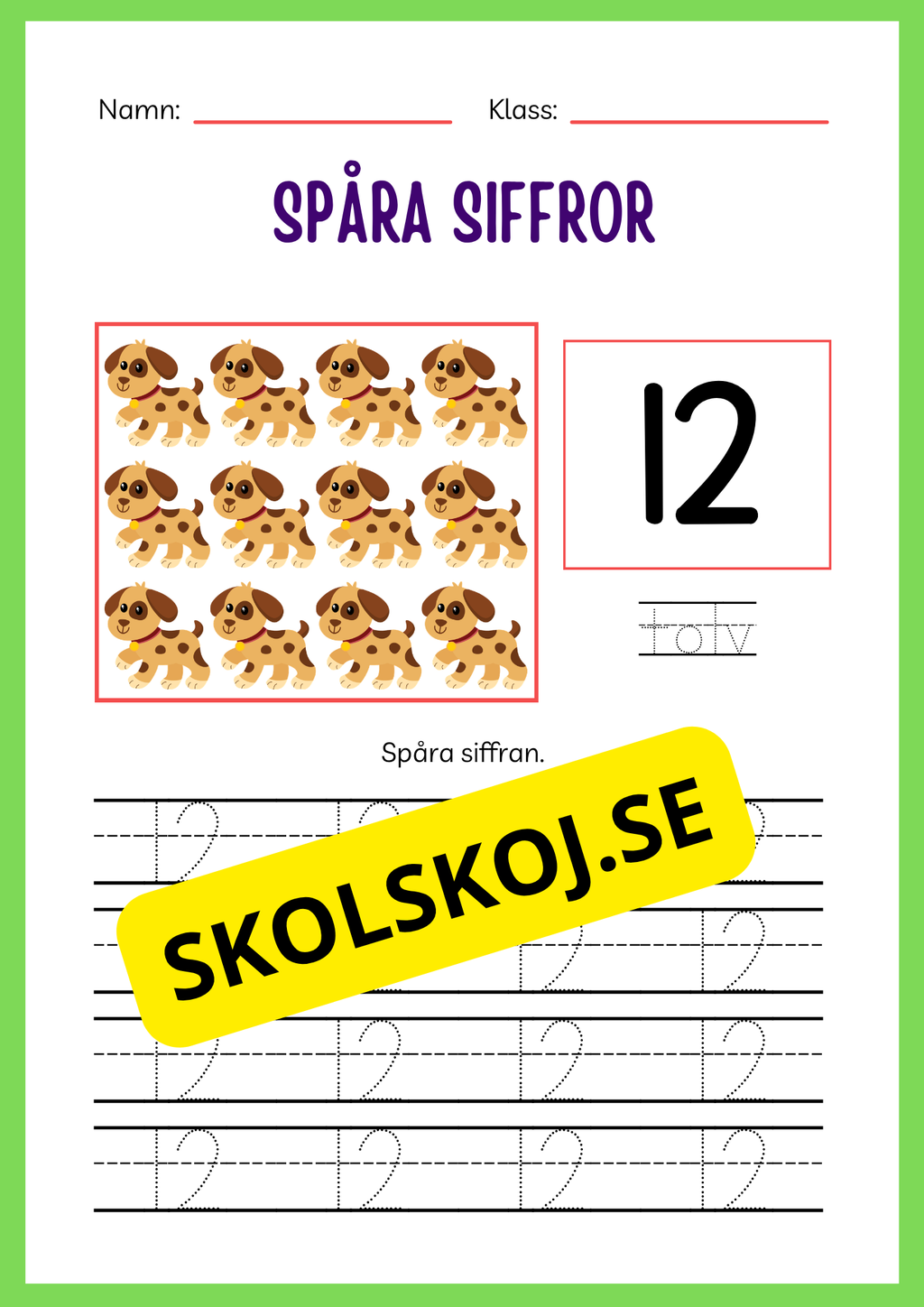 Spåra siffror 1 - 20
