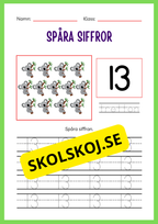 Spåra siffror 1 - 20