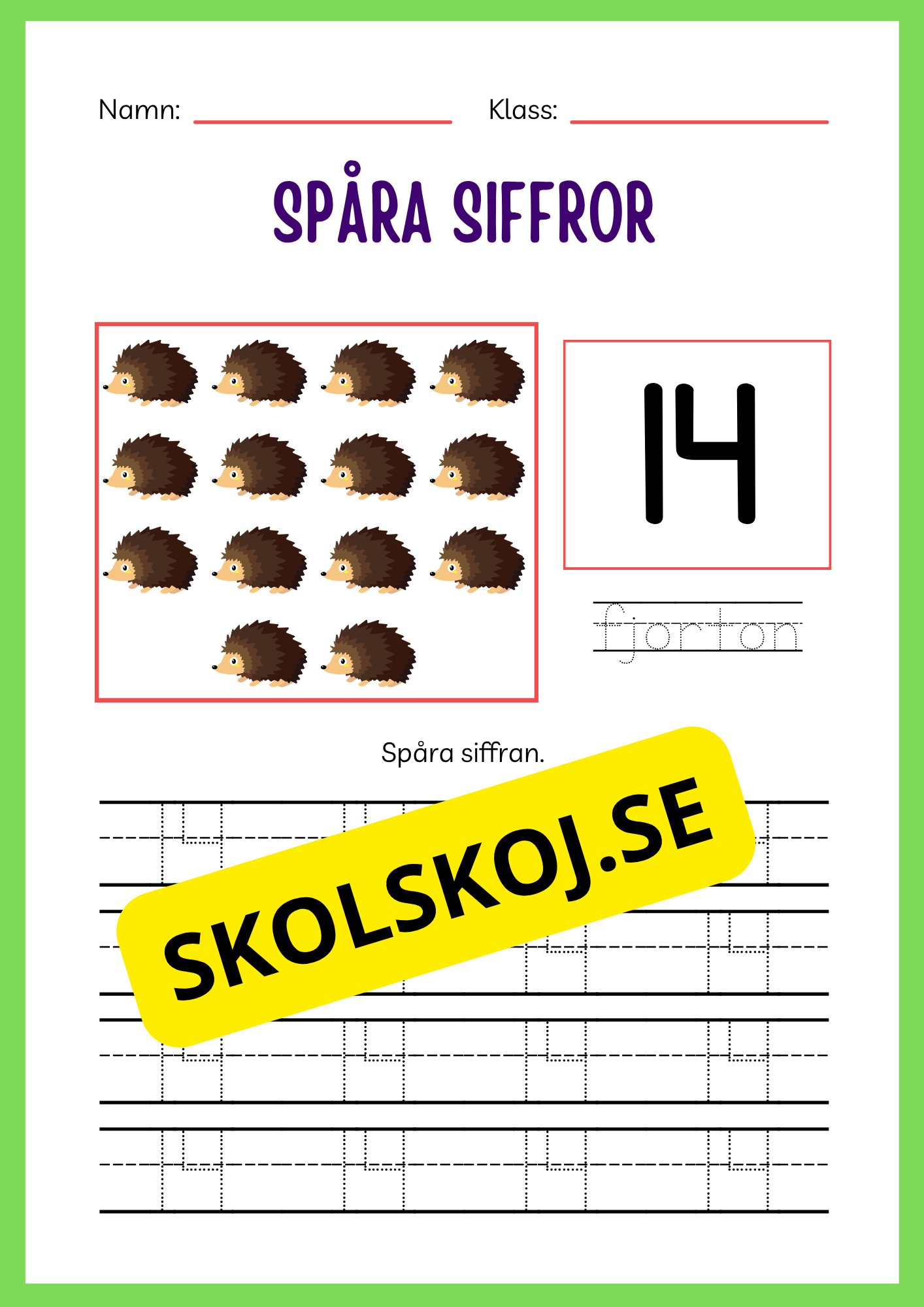Spåra siffror 1 - 20
