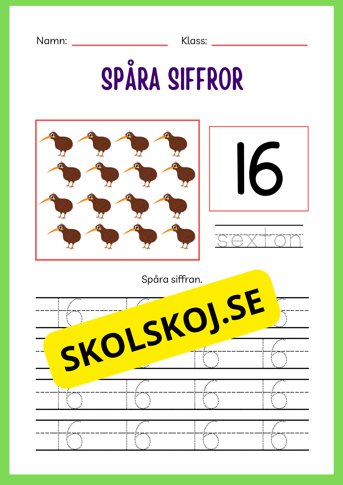 Spåra siffror 1 - 20