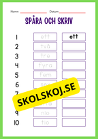 Spåra siffror 1 - 20