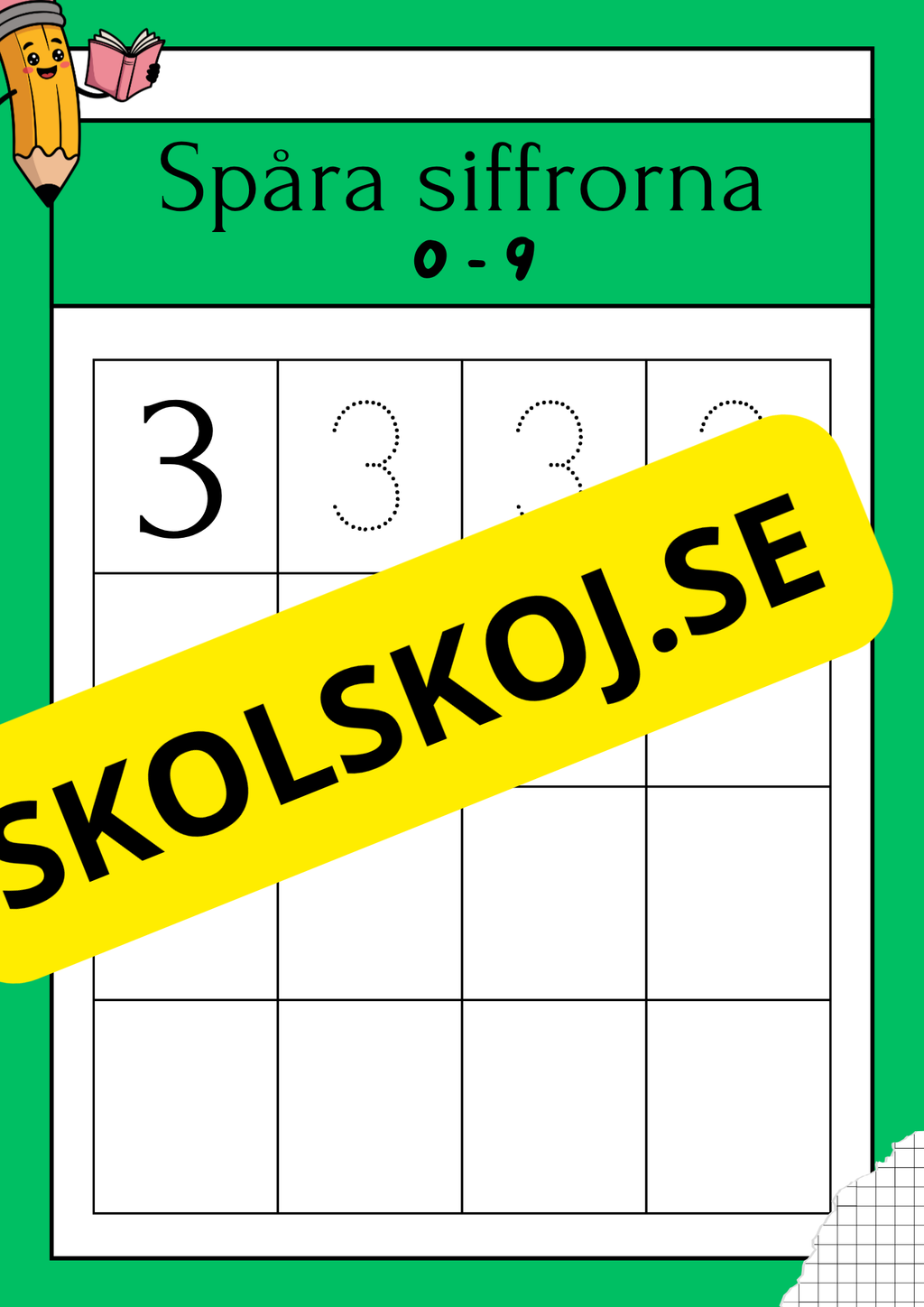 Spåra siffrorna - 0 - 9