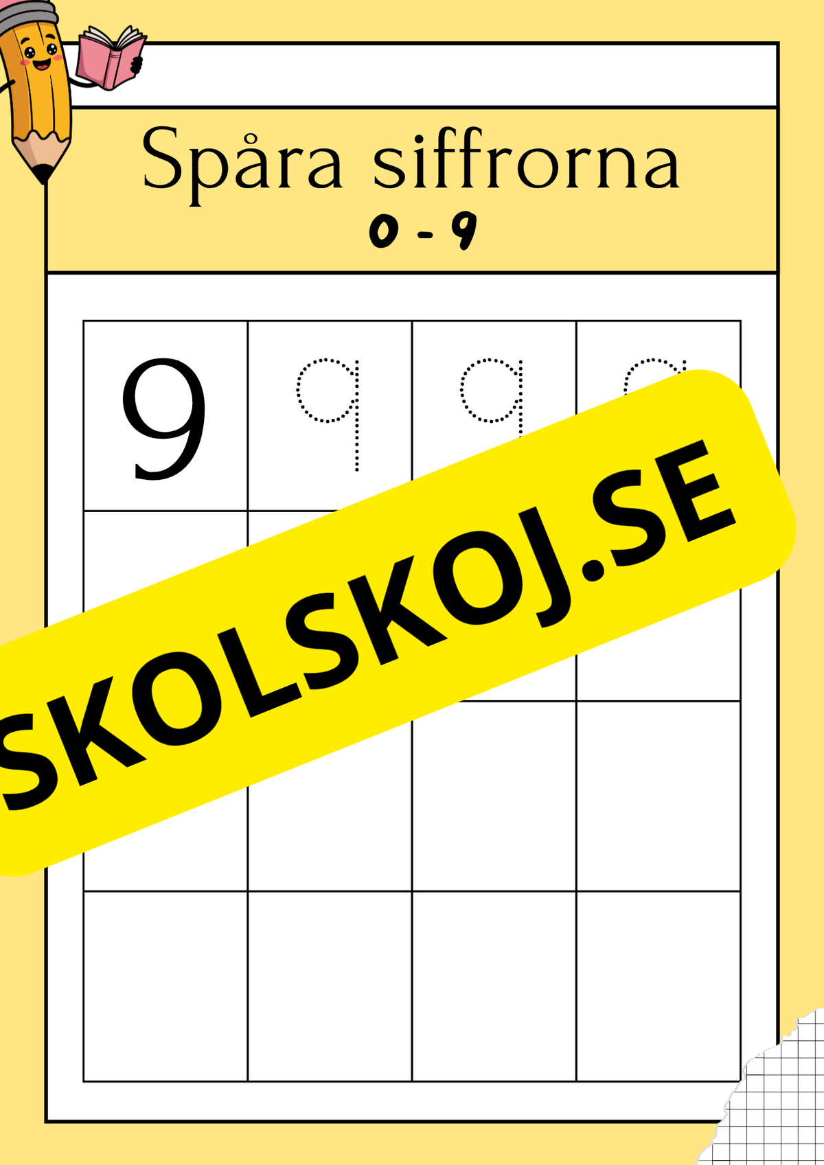 Spåra siffrorna - 0 - 9