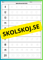 Spåra siffrorna 1 - 20