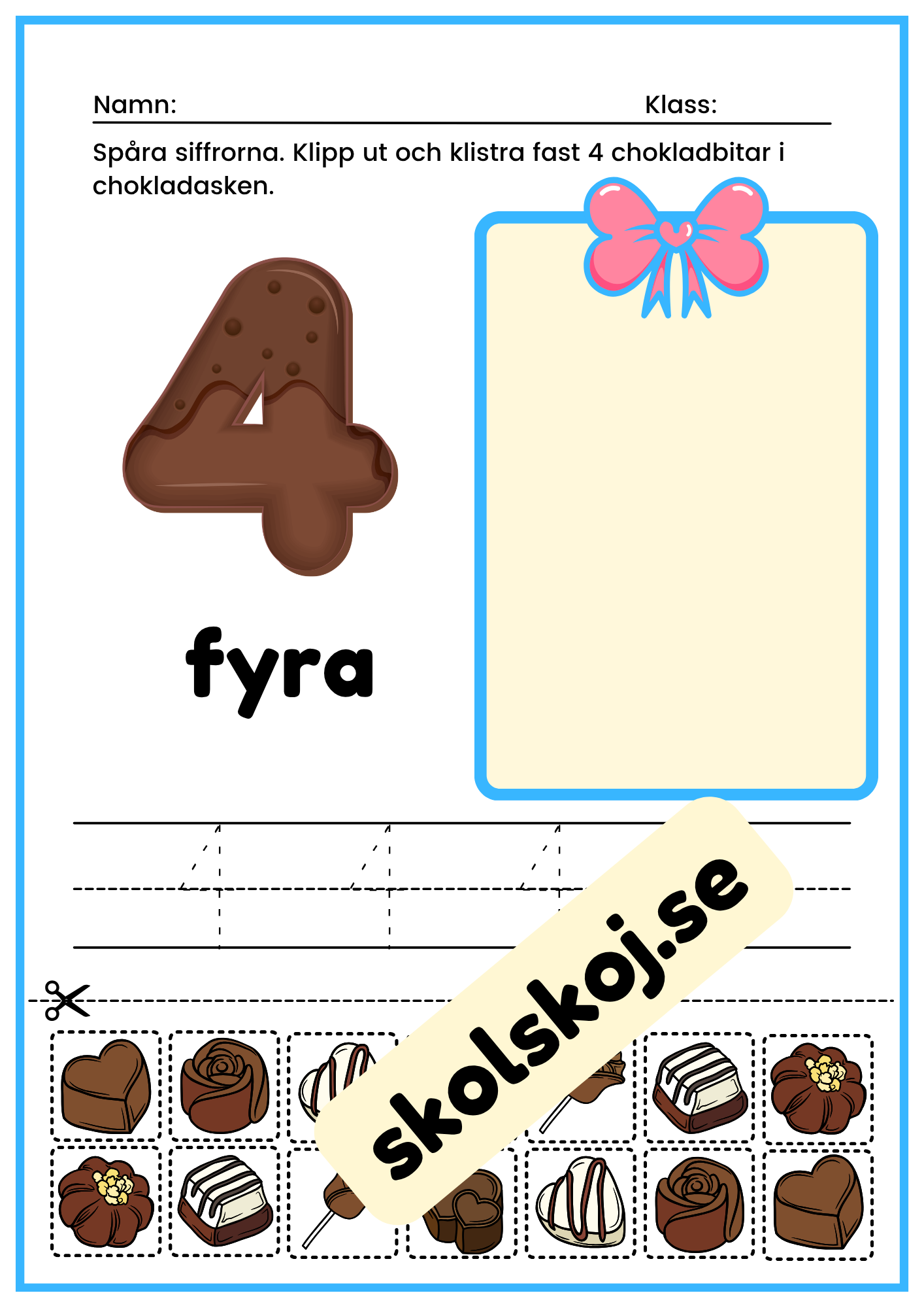 Spåra siffror och skapa chokladaskar