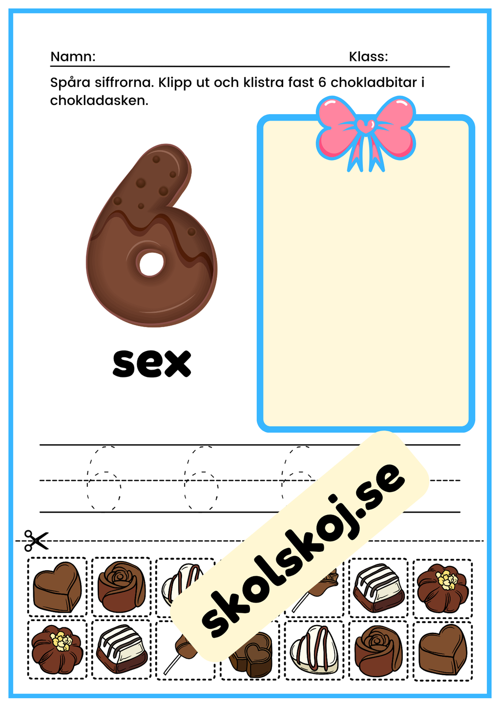 Spåra siffror och skapa chokladaskar