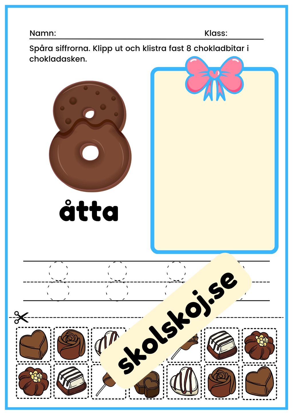 Spåra siffror och skapa chokladaskar