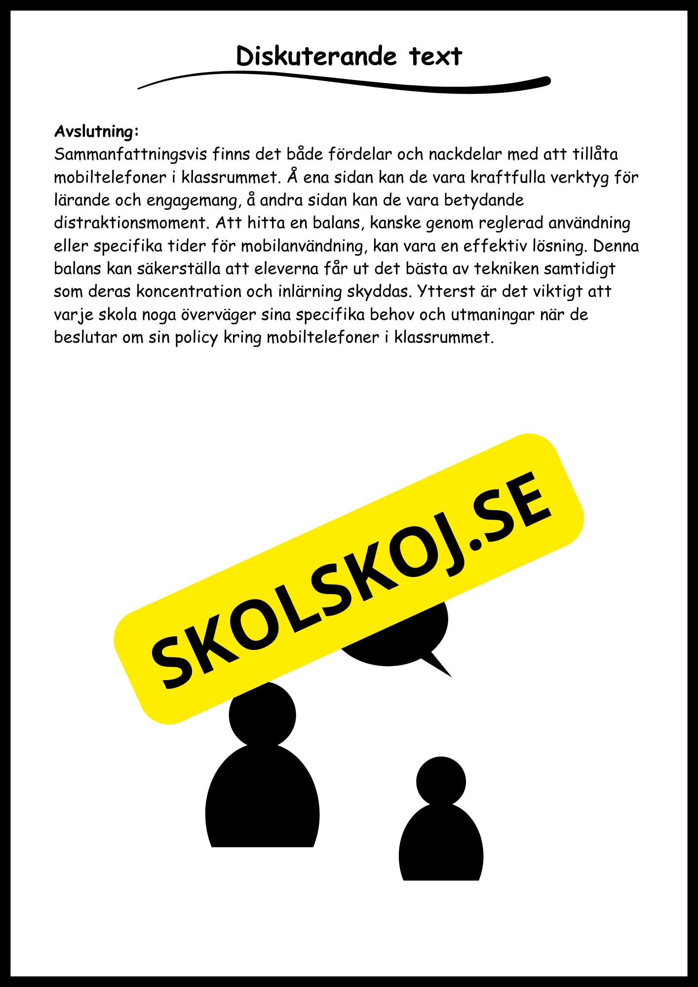 Stödstrukturer till olika texttyper