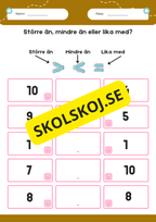 Större än, mindre än, lika med