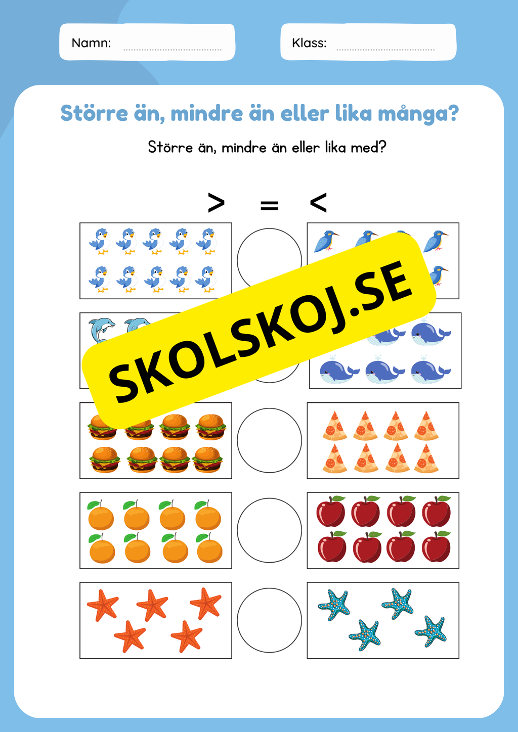 Större än mindre än eller lika med