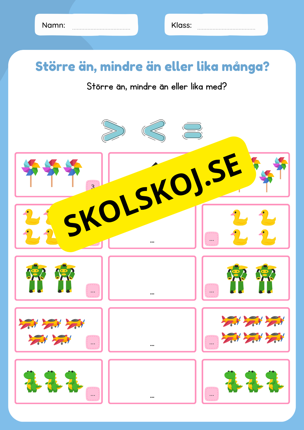 Större än mindre än eller lika med